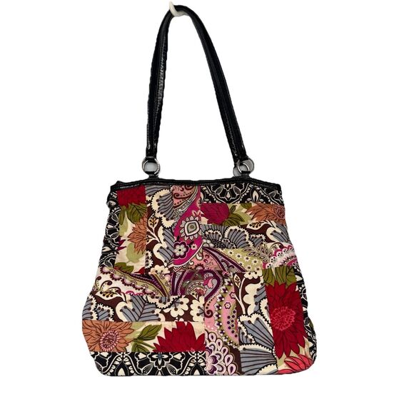 Vera Bradley Medley Patchwork Floral Shoulder Bag Tote 13x13x4.5 GUC - Picture 1 of 16